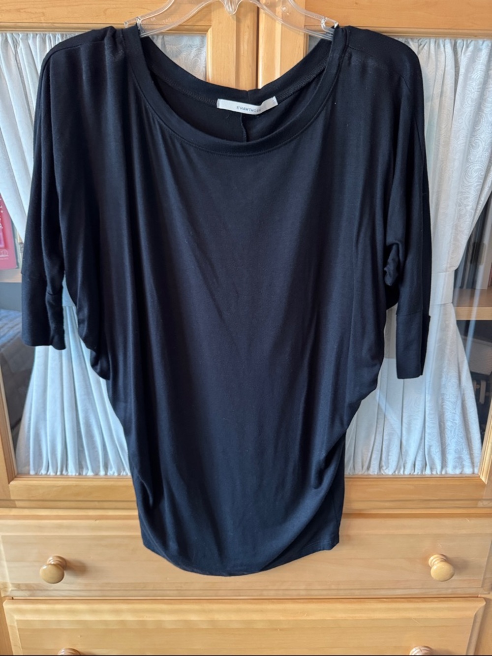 41 Hawthorn Black Dolman Sleeve Short-Sleeve Top